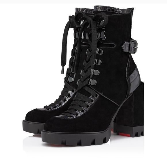 Worn once Christian Louboutin macadamia Velours boot - Picture 1 of 13